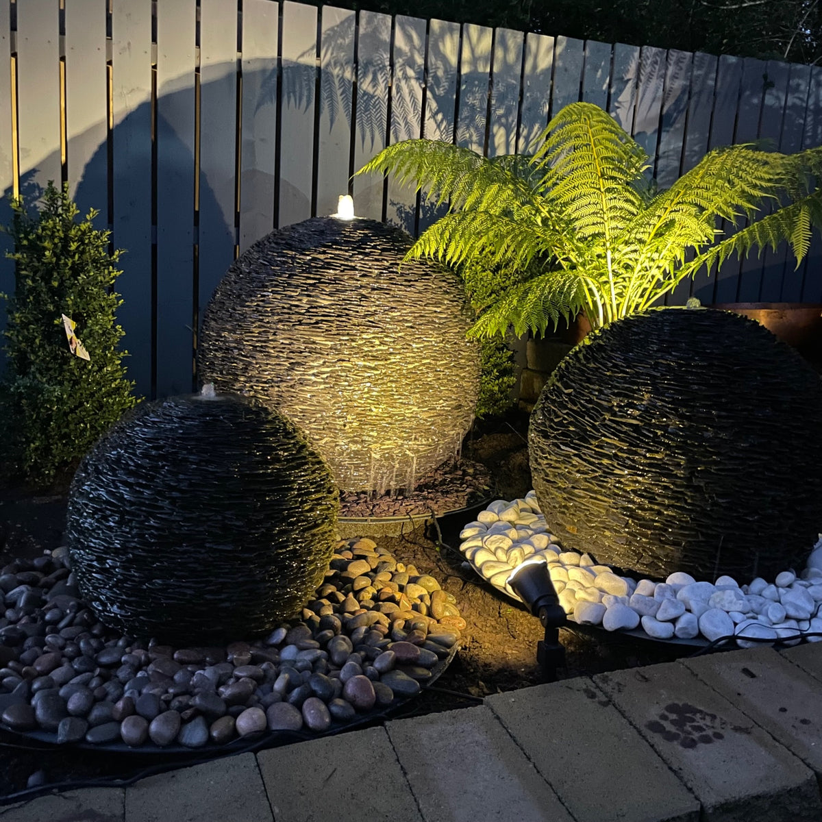 Slate sphere ball water feature uk mid ulster garden centre