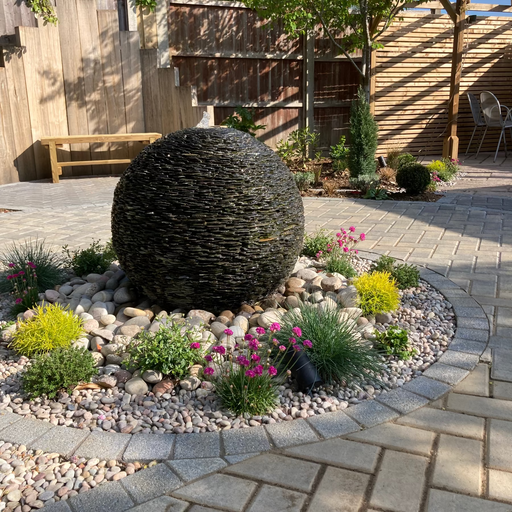 Slate Ball Water Feature with Complete Kit (Sizes 400mm up to 900mm)