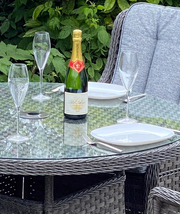 Amalfi High Back 4 Seat Grey Dining Set