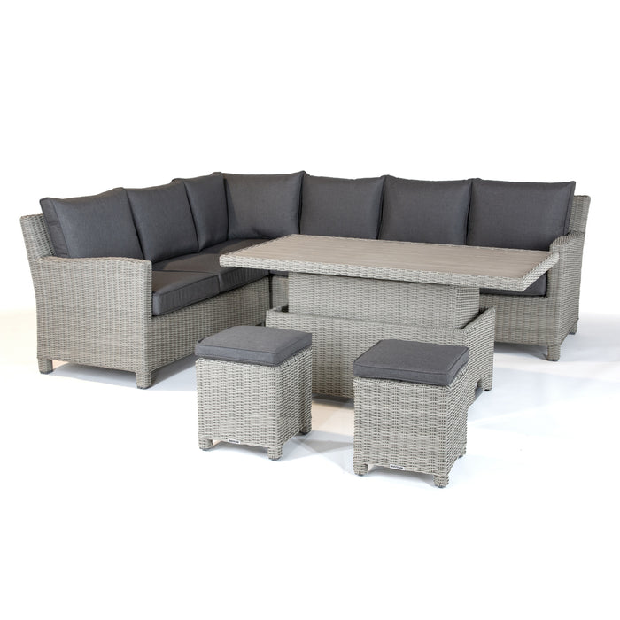 Kettler Palma Signature Corner Seating Right Sided in White Wash (choice of table)