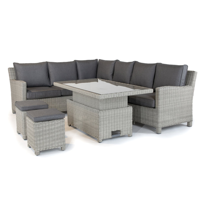 Kettler Palma Signature Corner Seating Right Sided in White Wash (choice of table)