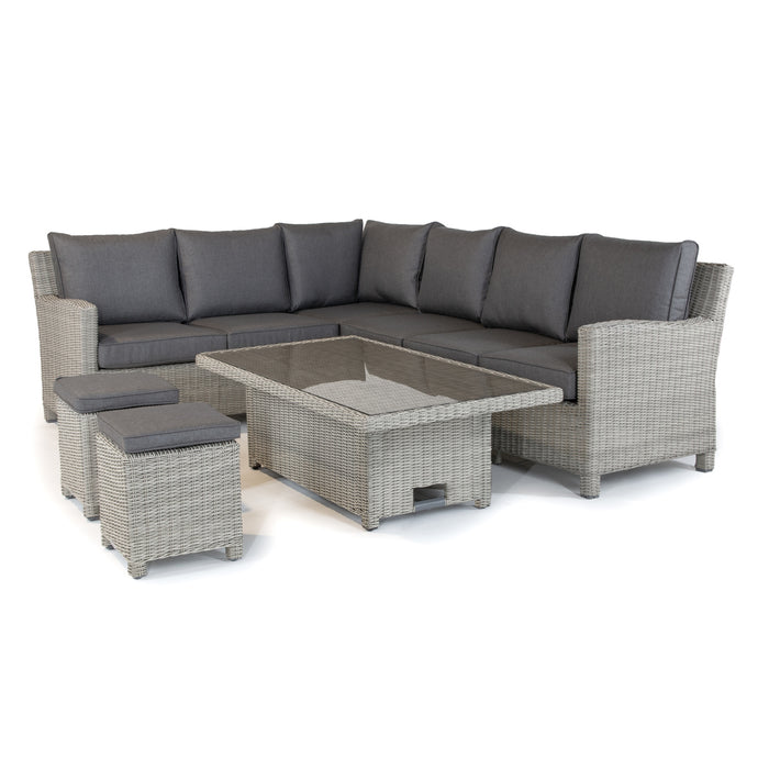Kettler Palma Signature Corner Seating Right Sided in White Wash (choice of table)
