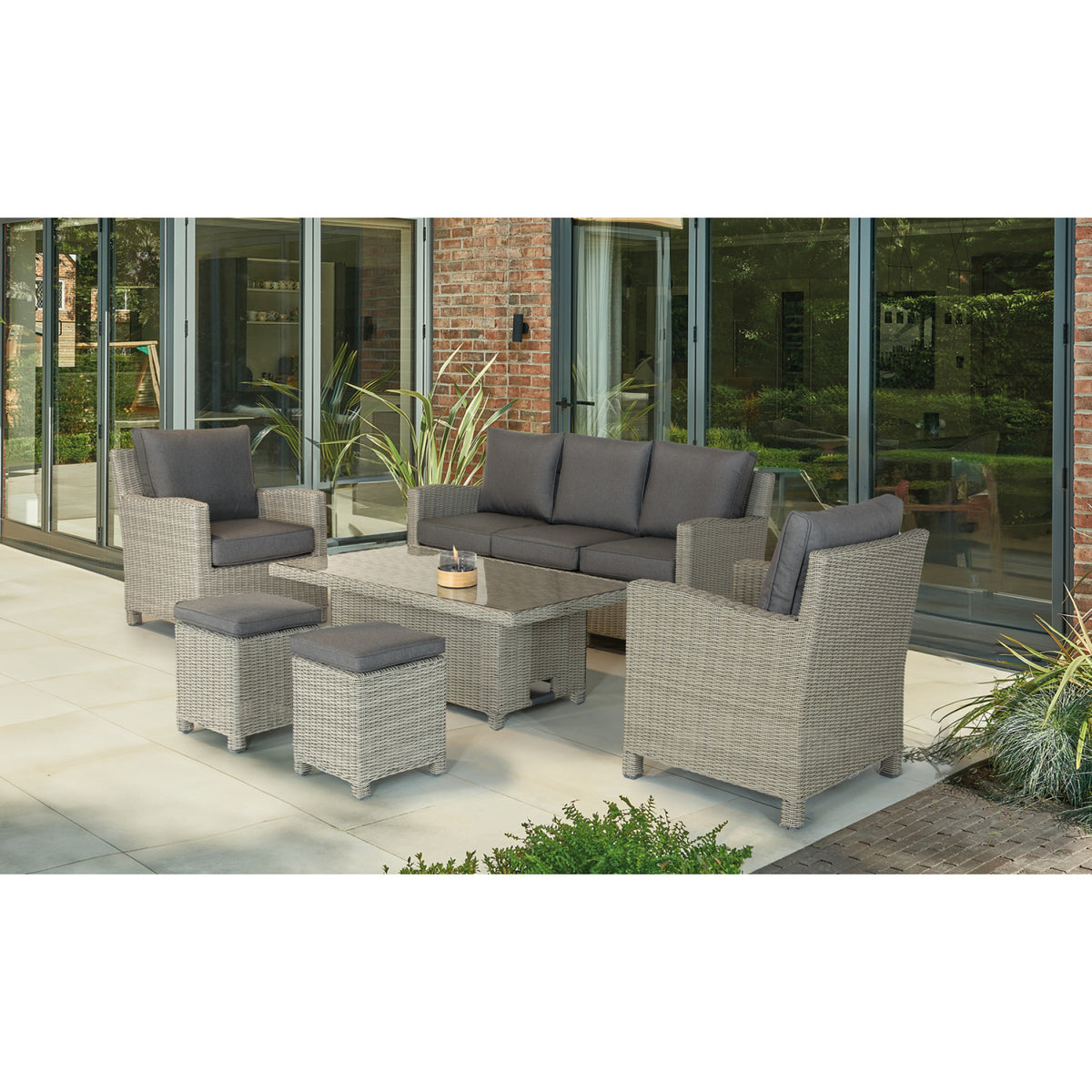 Palma Signature Sofa Set in White Wash