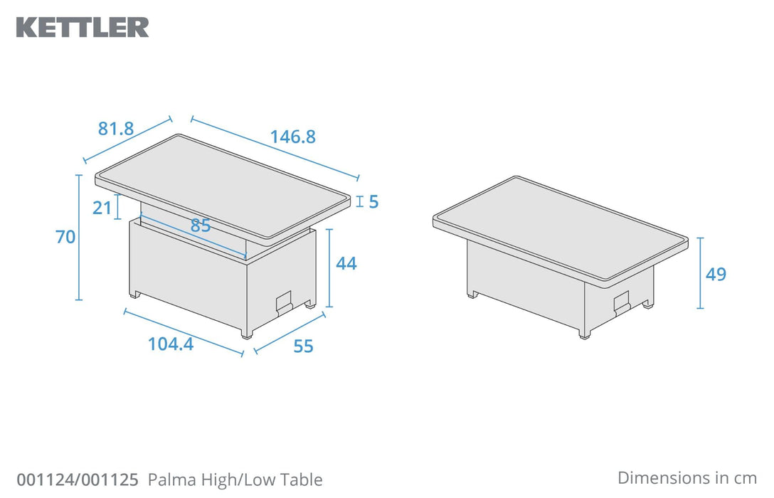 Kettler Palma Signature Sofa Set in White Wash with Choice of Table