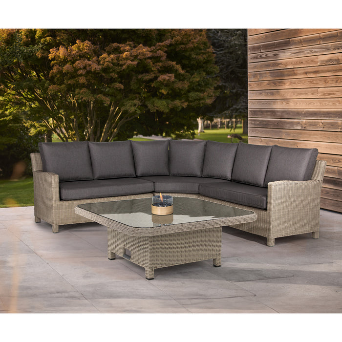 Kettler Palma Signature Grande Corner Set White Wash with Choice of Table