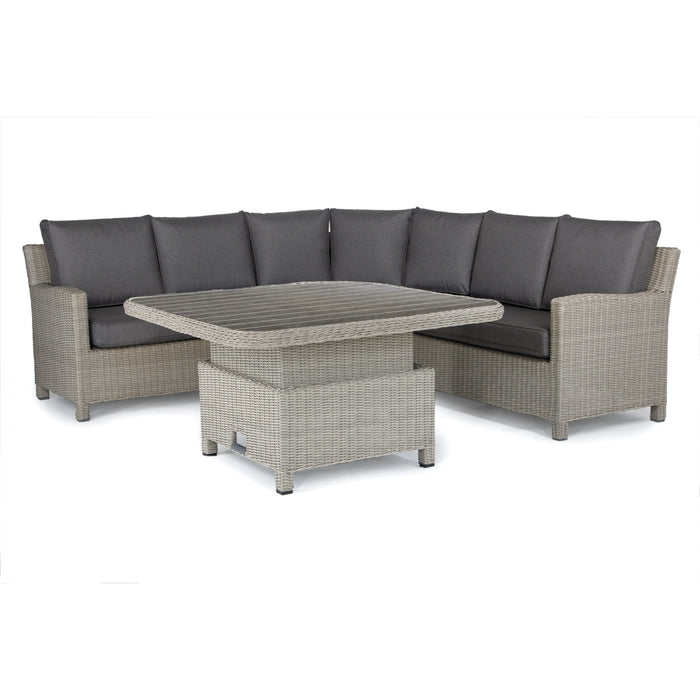 Kettler Palma Signature Grande Corner Set White Wash with Choice of Table