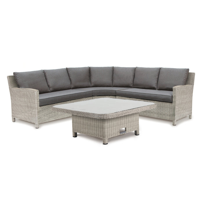 Kettler Palma Signature Grande Corner Set White Wash with Choice of Table