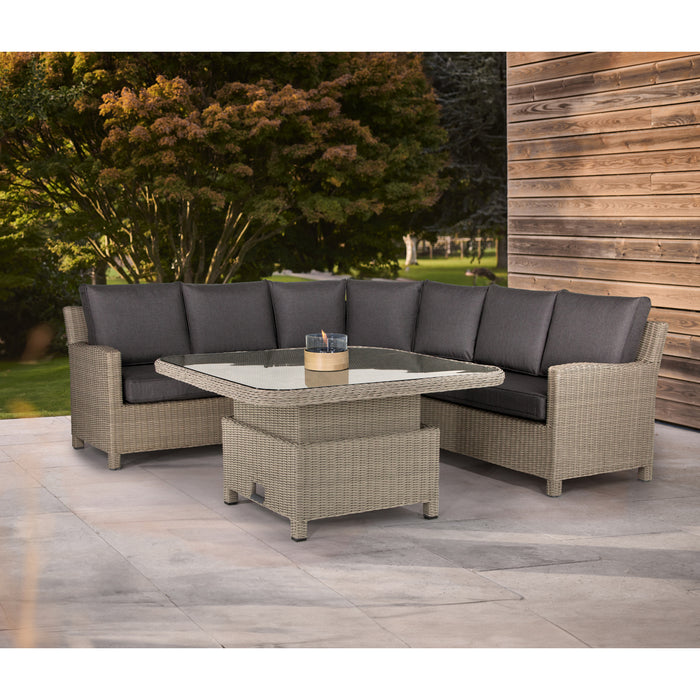 Kettler Palma Signature Grande Corner Set White Wash with Choice of Table