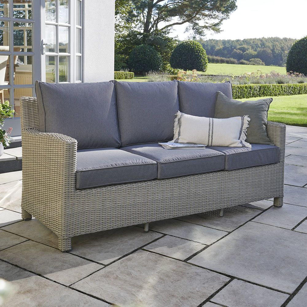 Palma 3 Seat Sofa in White Wash