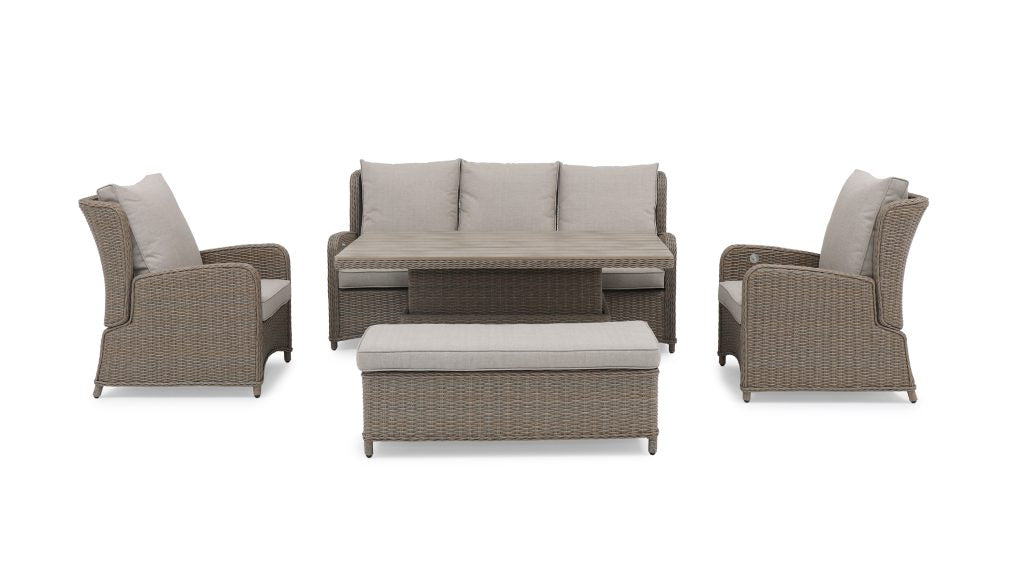 Kettler Derwent Reclining Sofa Set with Height Adjustable Table & Bench