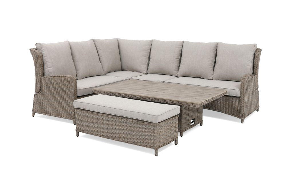 Kettler Derwent Right Hand Corner Reclining Set with Height Adjustable Table & Bench