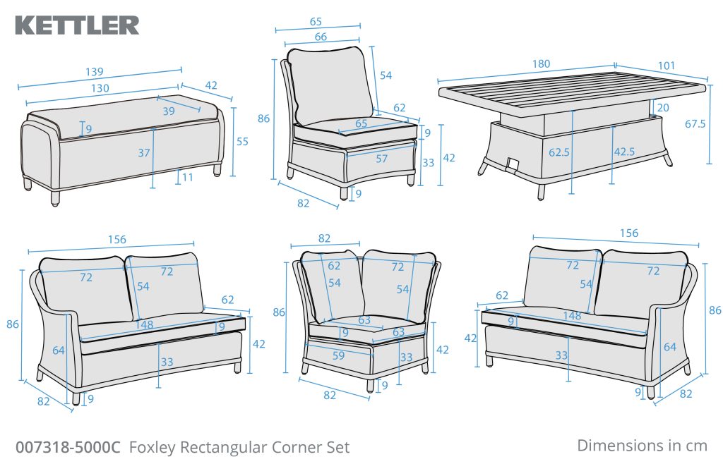 Kettler Foxley Rectangular Corner Set
