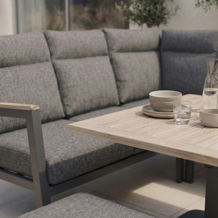 Kettler Tudor Mini Corner Set with 2 Footstools and Square High/Low Table