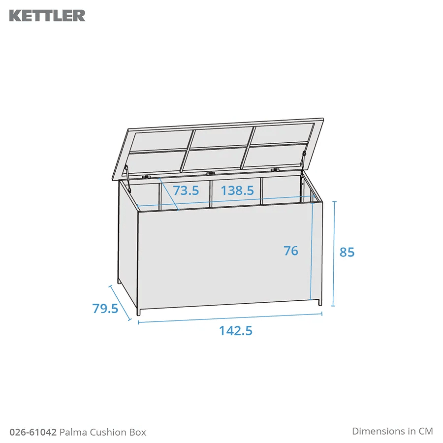 Kettler Palma Signature Large Cushion Storage Box White Wash