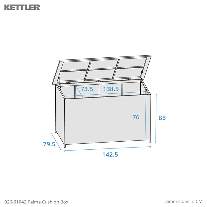 Kettler Palma Signature Large Cushion Storage Box White Wash