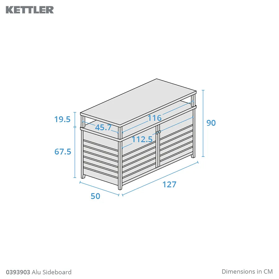 Kettler Elba Aluminium Double Door Sideboard