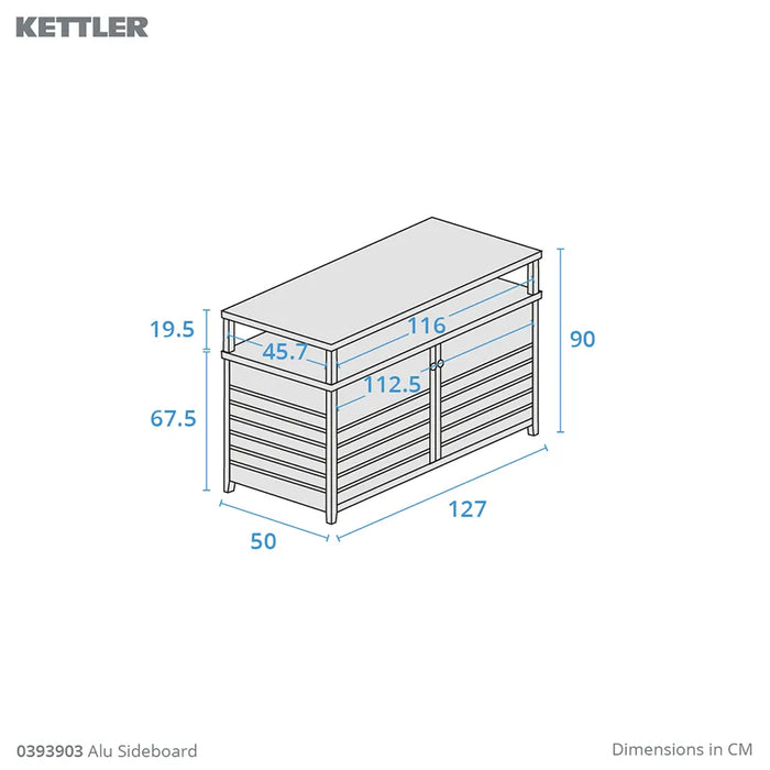 Kettler Elba Aluminium Double Door Sideboard
