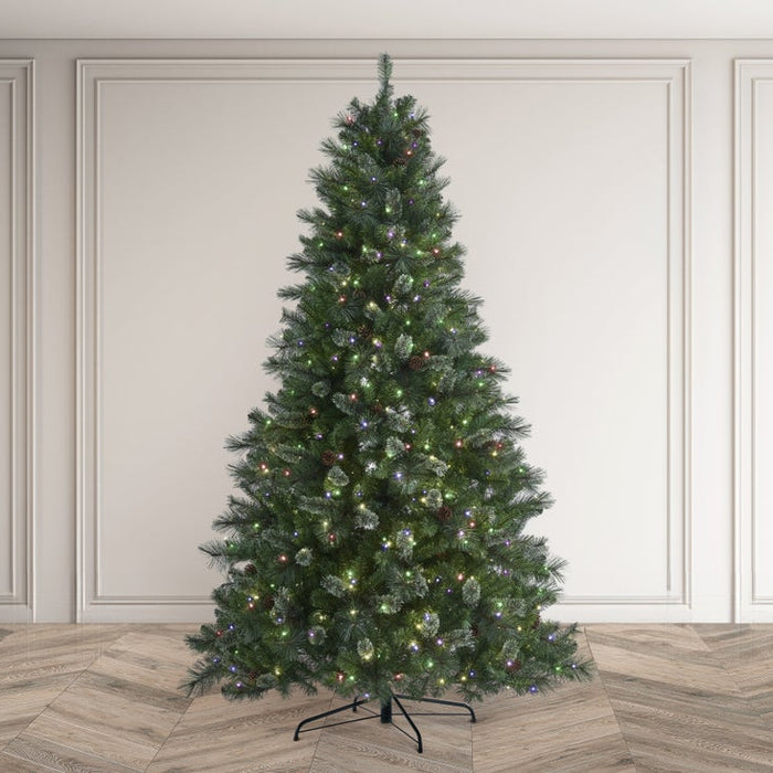 BOSK Hollingworth Spruce Pre Lit Christmas Tree – 7.5ft with 550 Warm White LEDs
