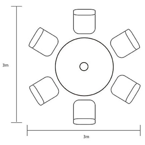 Hartman Berkeley 6 Seater Round Set in Maize with Parasol & Base