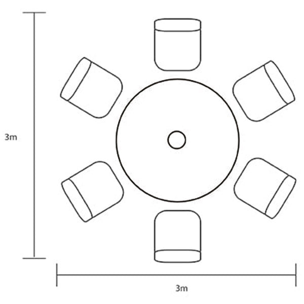 Hartman Tuscany 6 Seat Round Complete Dining Set