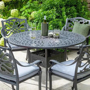 Hartman Capri 4 Seat Round Dining Set in Antique Grey with Parasol & Base