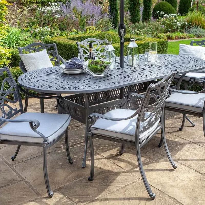 Hartman Capri Oval 6 Seat Dining Set in Antique Grey