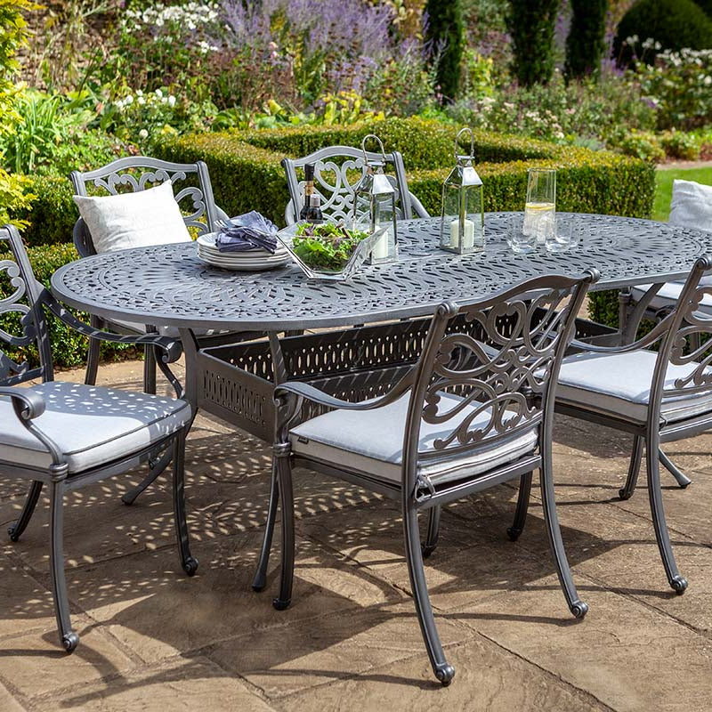 Hartman Capri Oval 6 Seat Dining Set in Antique Grey