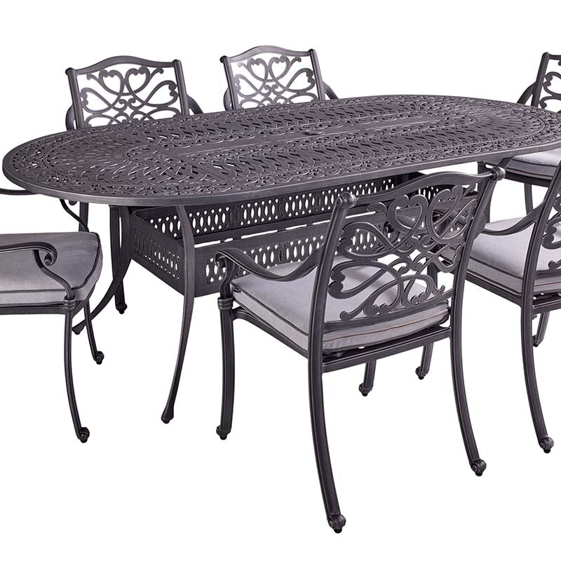 Hartman Capri Oval 6 Seat Dining Set in Antique Grey