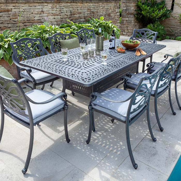 Hartman Capri 8 Seat Rectangular Dining Set in Antique Grey