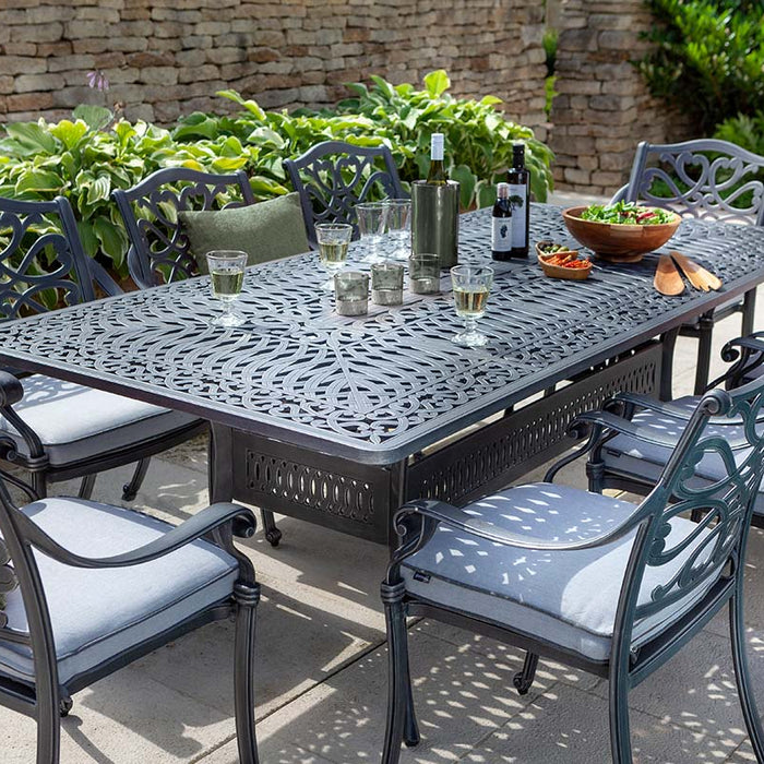 Hartman Capri 8 Seat Rectangular Dining Set in Antique Grey