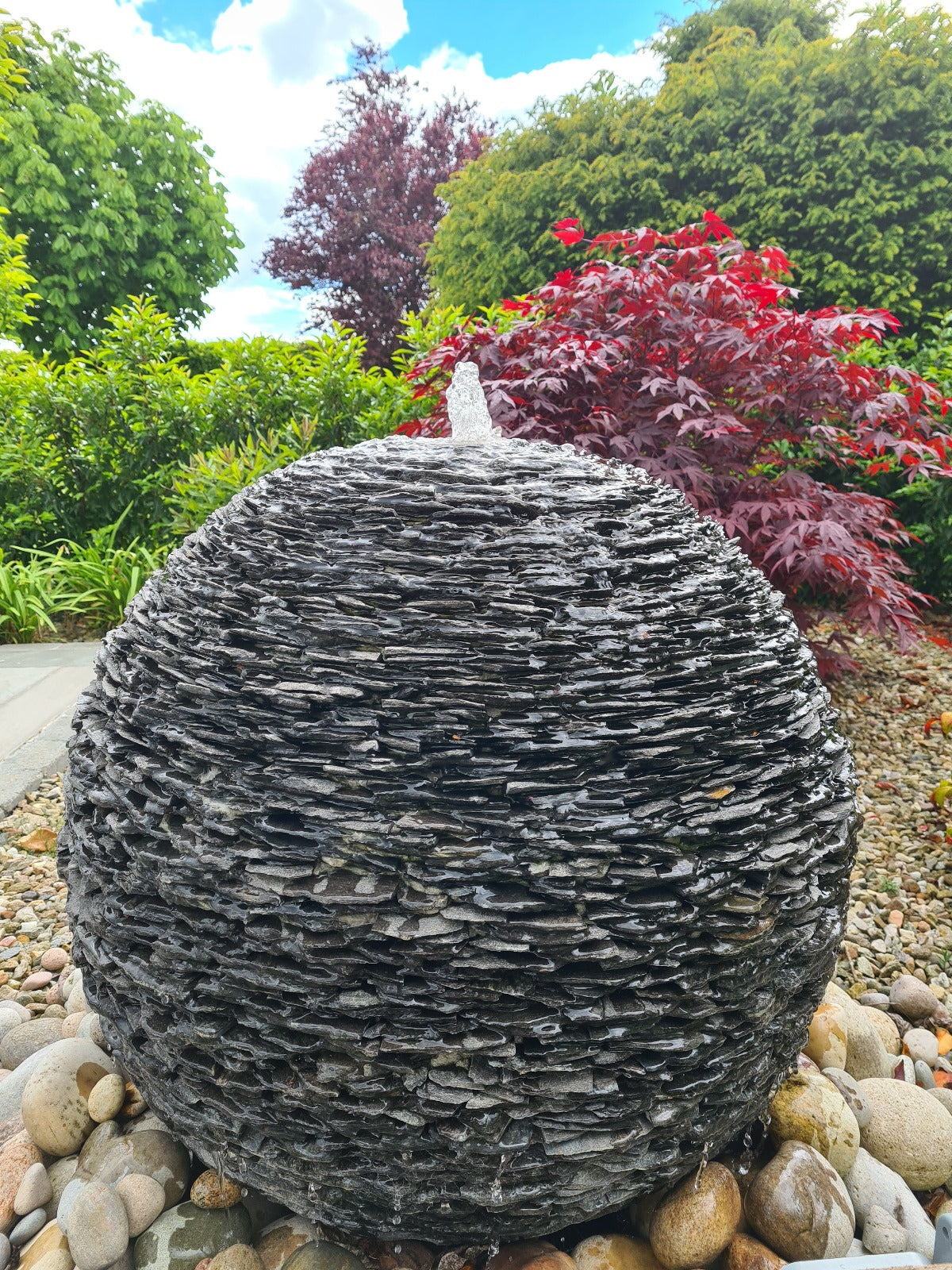 Slate Ball Water Feature with Complete Kit (Sizes 300mm, 400mm, 500mm, 700mm up to 900mm)