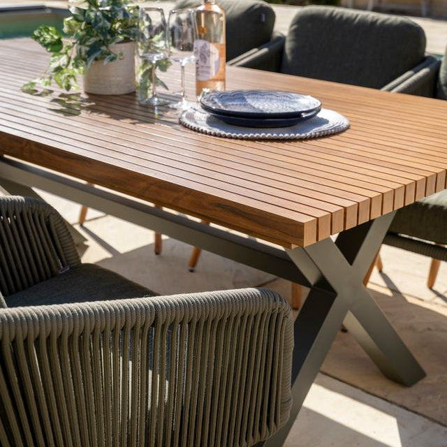 Hartman Eden 6 Seater Dining Set In Juniper Green 