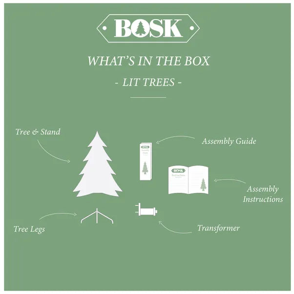 Bosk Frosted Winterfold Fir Christmas Tree 7.5ft (Prelit & Unlit options)