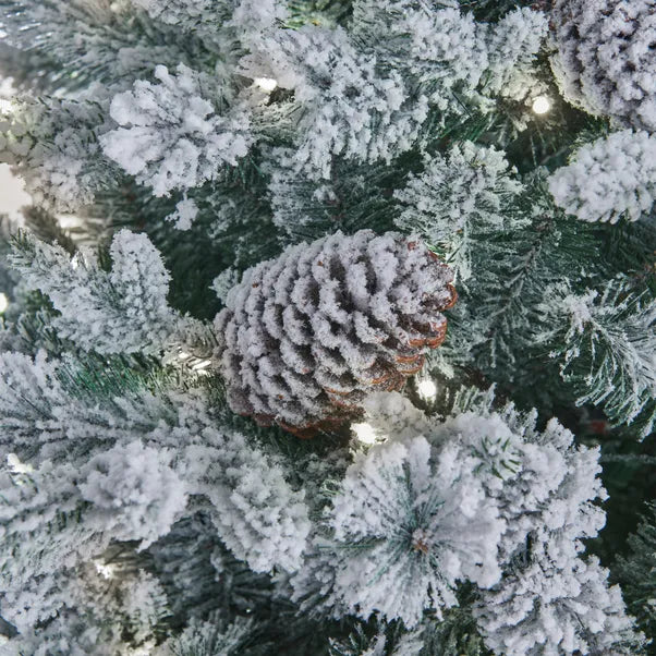 SNOWY WINTERFOLD SLIM FIR CHRISTMAS TREE 7.5FT (Pre-lit & Unlit options)