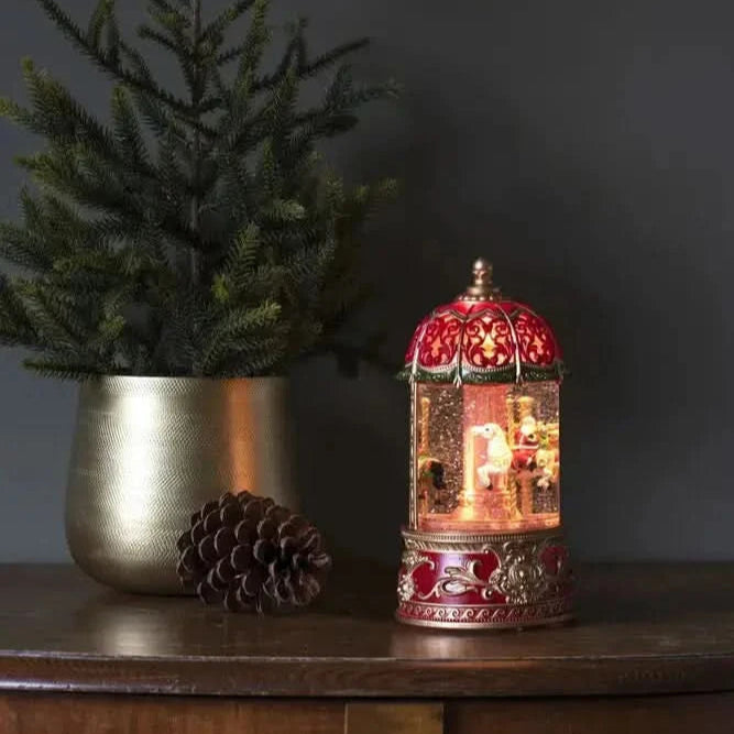 Konst Smide Illuminated Santa Lantern Carousel   - Indoor Christmas Decoration