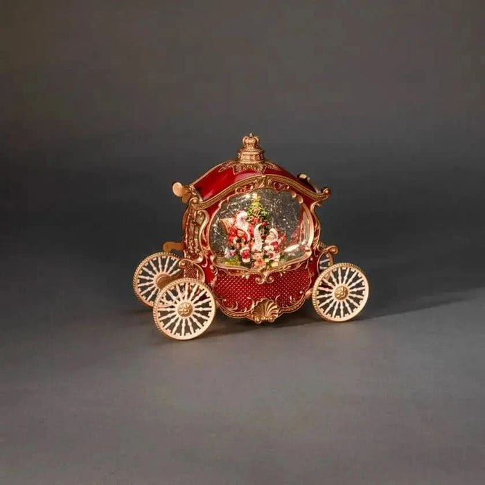 Konst Smide  Red Christmas Carriage Water Lantern With Santa