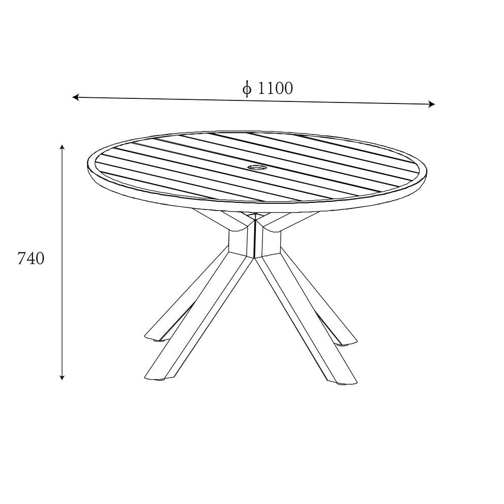 Hartman Sahara 4 Seater Round Dining Set