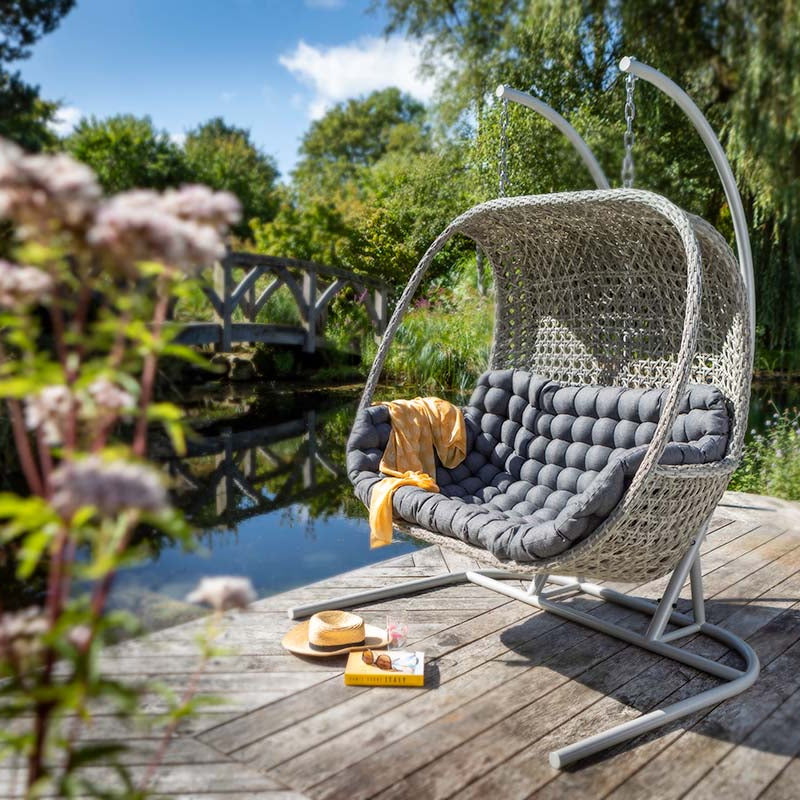Hartman - Double Hanging Chair (Ash with Slate Grey Cushion) Ireland Mid Ulster