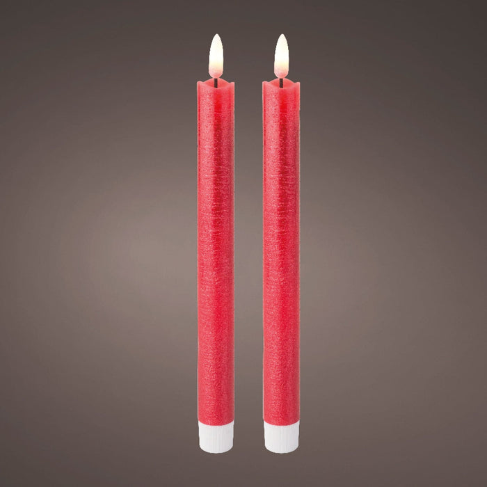 LED Wick Dinner Candle Wax Christmas Red, Warm White 1 Lights