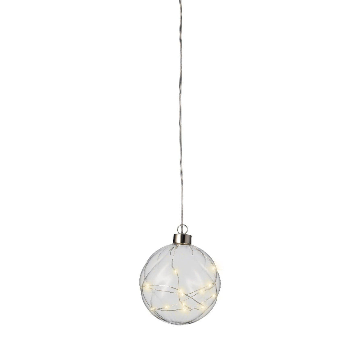 Micro LED Ball Diameter 10cm Clear, Warm White 15 Lights