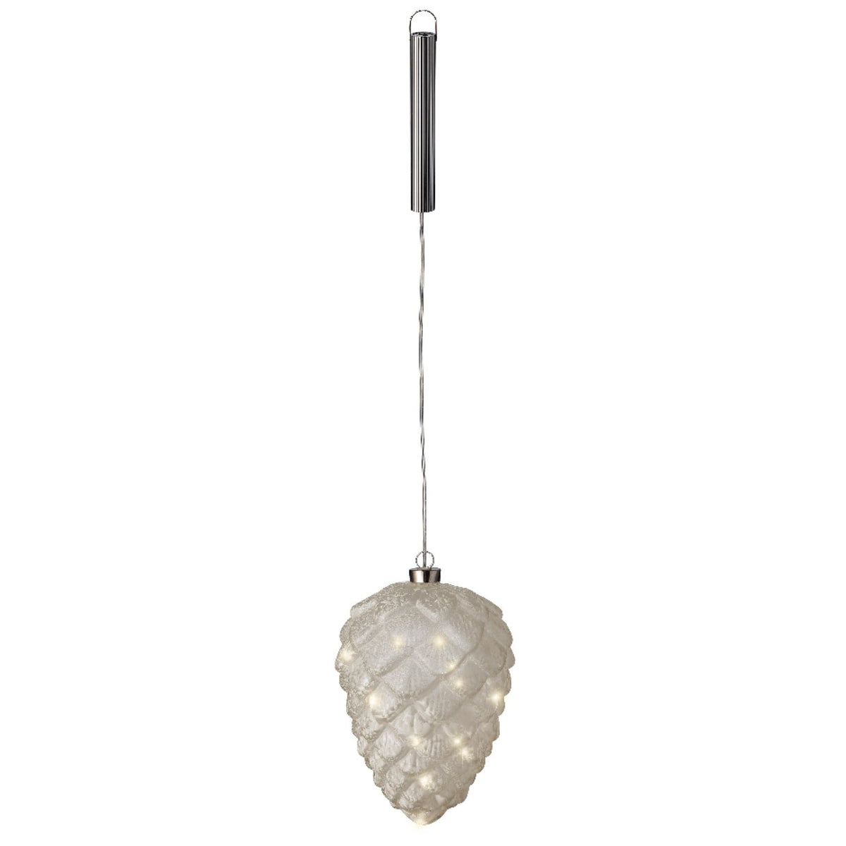 Micro LED Pinecone  Frost, Warm White 15 Lights