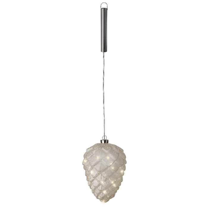 Micro LED Pinecone  Frost, Warm White 15 Lights
