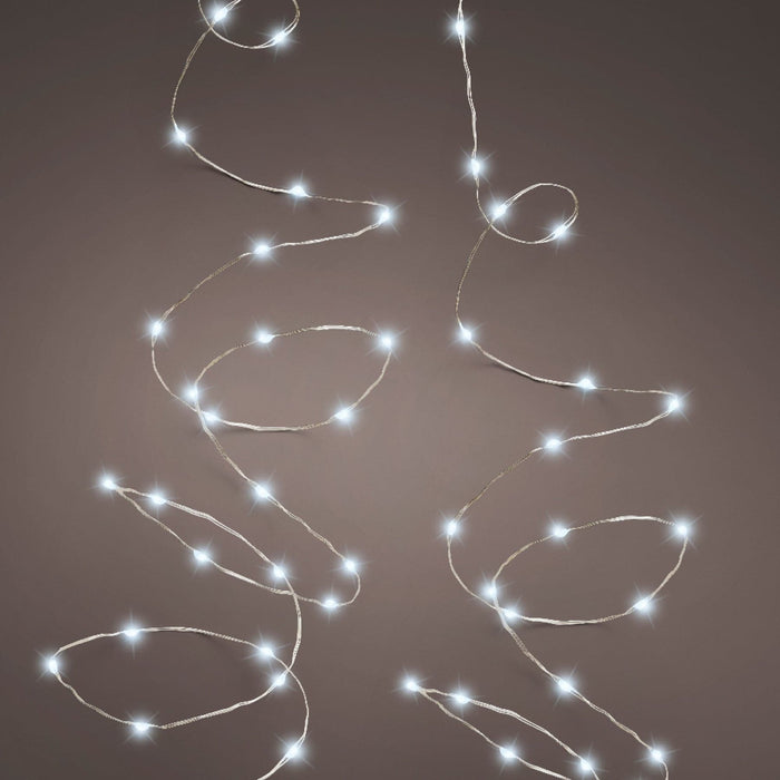 Micro LED String Lights 8 Function Twinkle Effect  Silver, Cool White 240 Lights