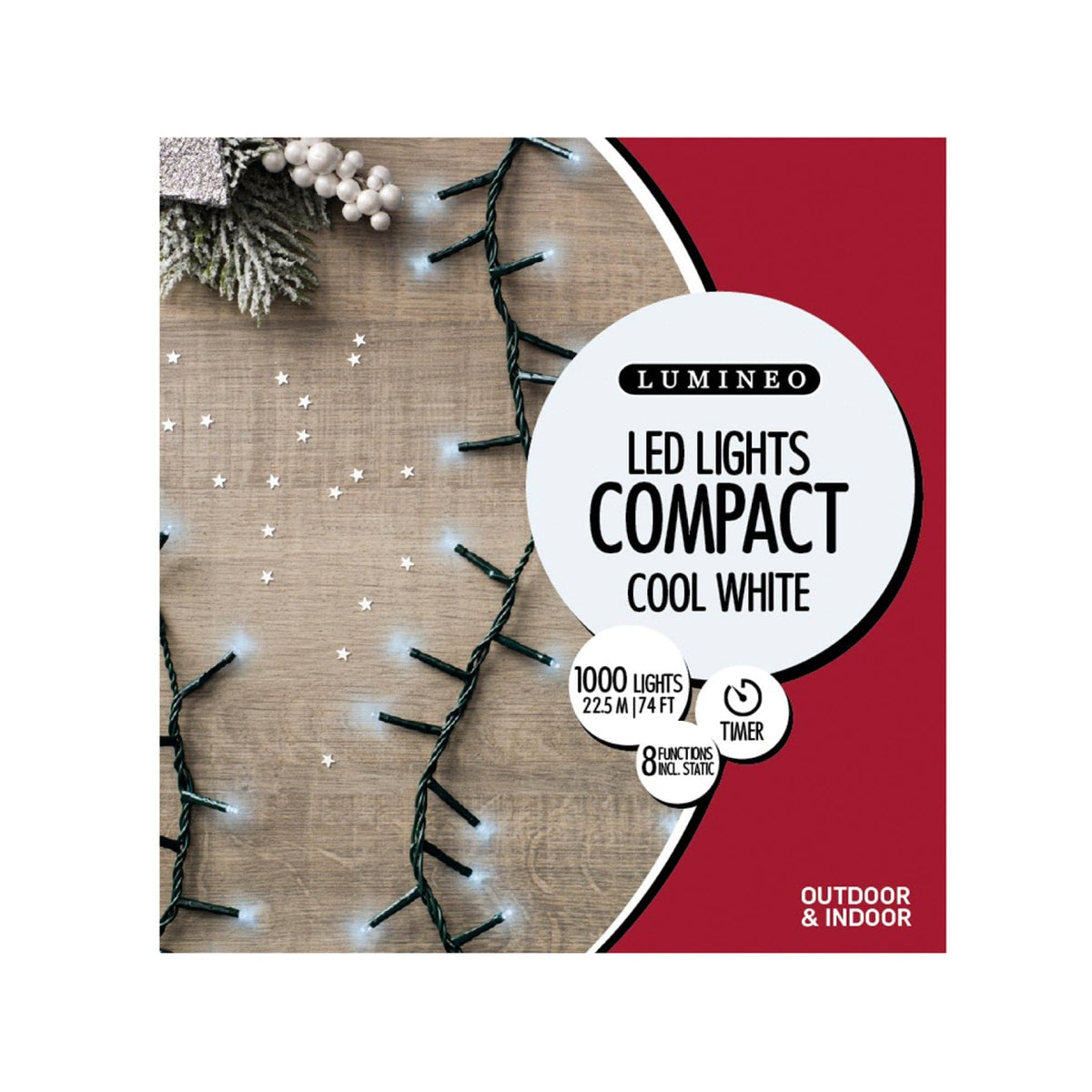 Lumineo LED Twinkle Compact Lights - Cool White (1000 lights)