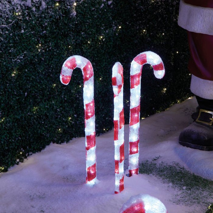 LED Candy Stick Acrylic Candy Stick  Red, Cool White 90 Lights