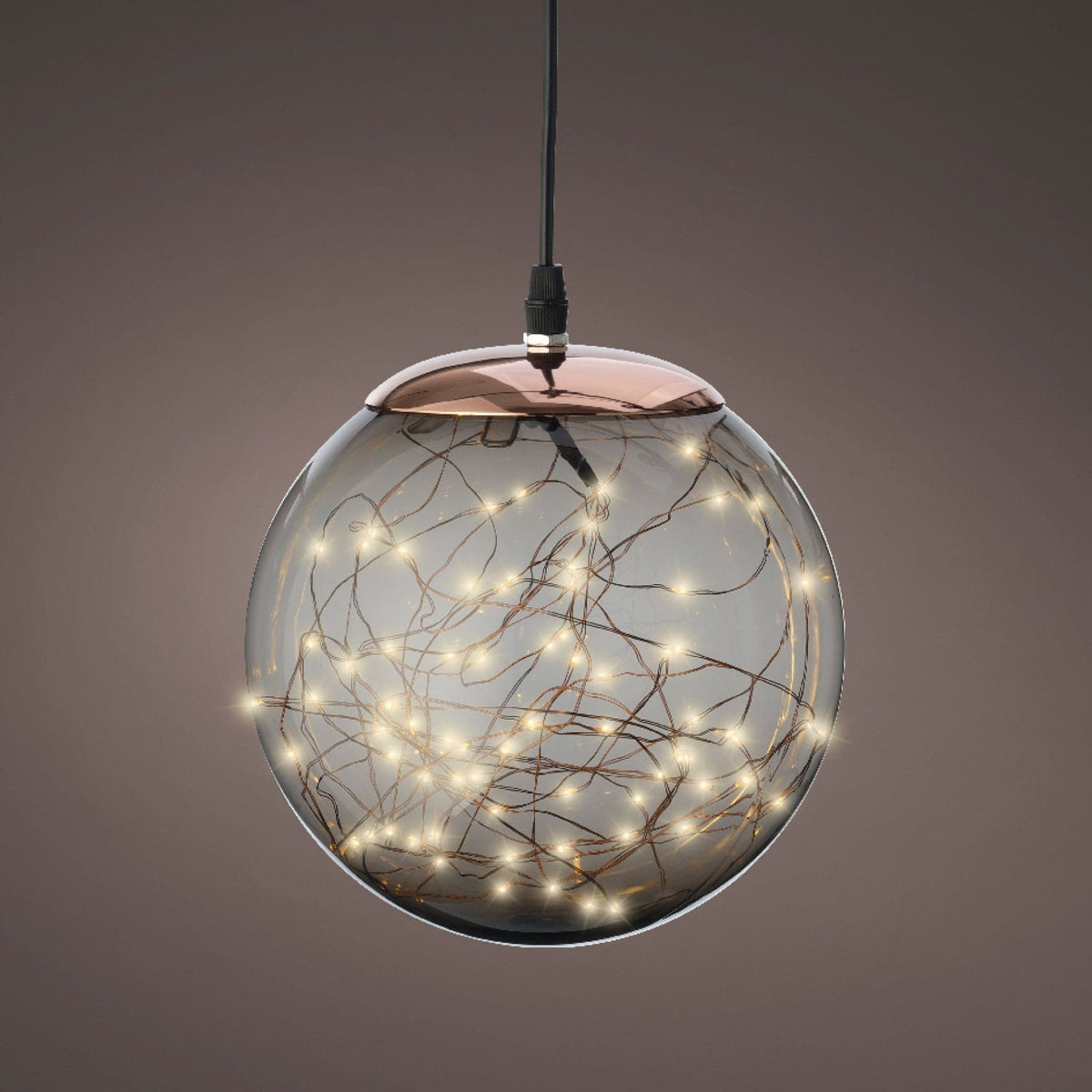 Micro LED Ball Plastic Hanging Diameter 40cm Smokey, Classic Warm 300 Lights
