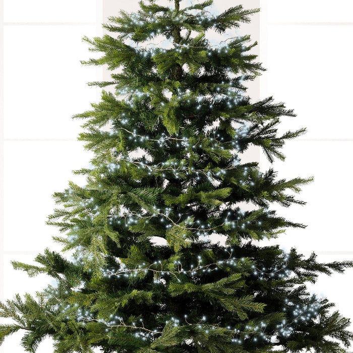 Micro LED Compact Lights 8 Function Twinkle Effect  Silver, Cool White 480 Lights