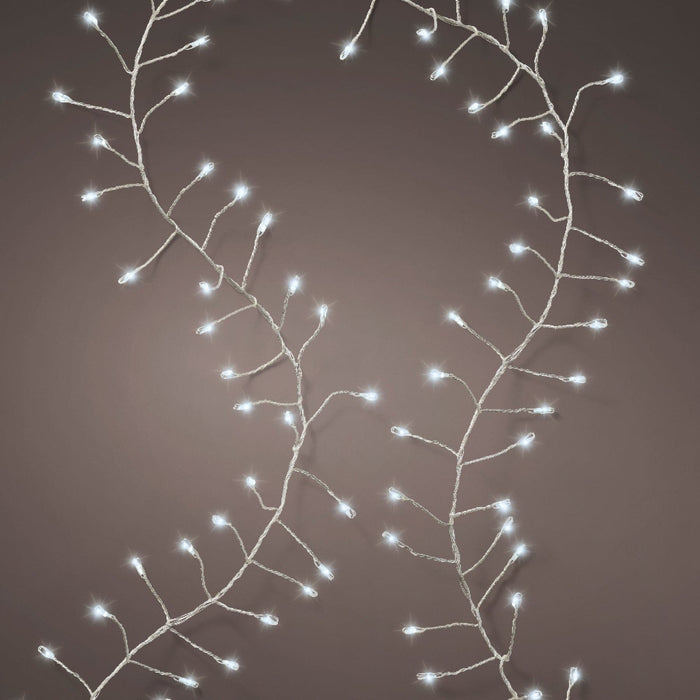 Micro LED Compact Lights 8 Function Twinkle Effect  Silver, Cool White 960 Lights
