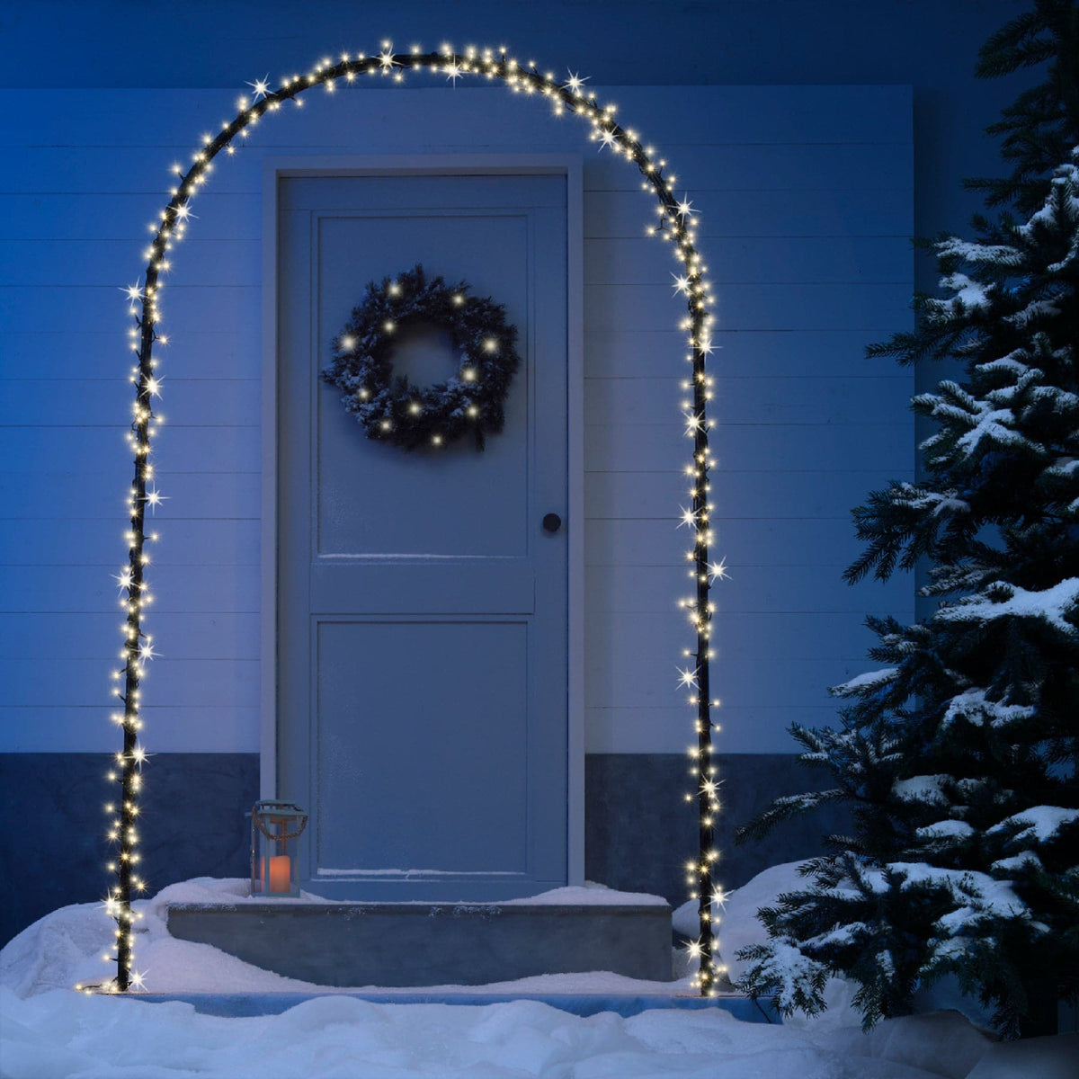 LED Arch 8 Function Twinkle Effect  Black, Warm White 500 Lights (ex-display)