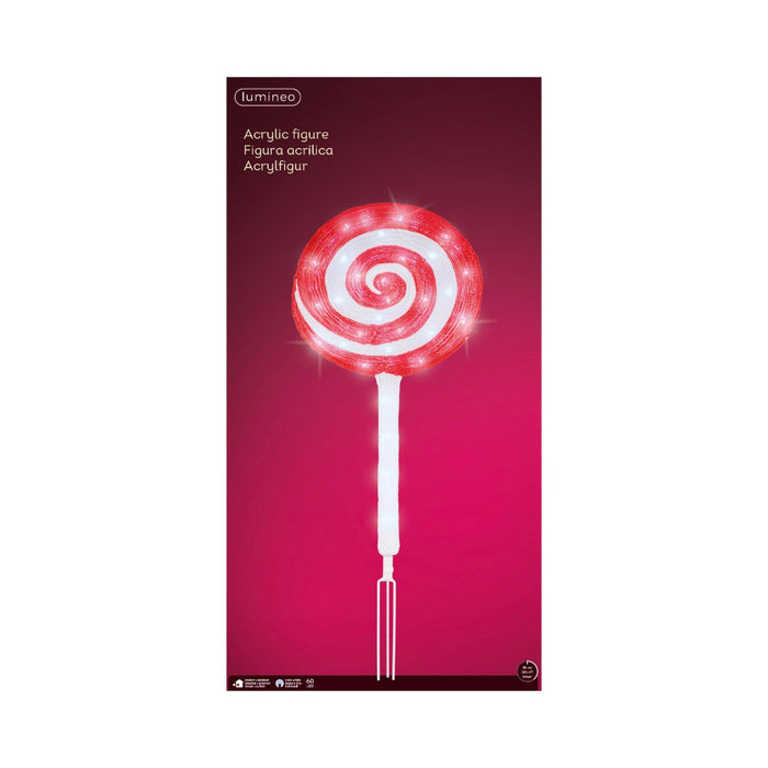 LED Lolly Acrylic Lolly  Red, Cool White 60 Lights